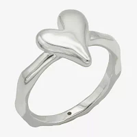 Sparkle Allure Polished Pure Silver Over Brass Heart Band