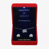 Sparkle Allure Light Up Box 2-pc. Cubic Zirconia Pure Silver Over Brass Knot Jewelry Set