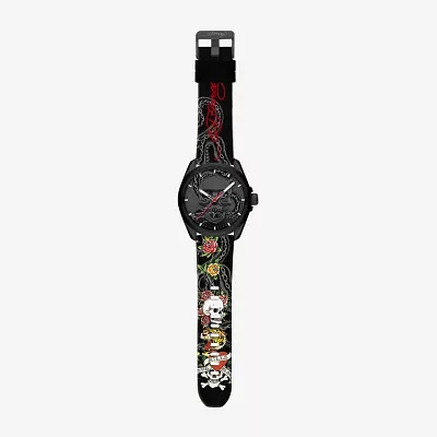 Ed Hardy Mens Black Strap Watch 50451b-42-G01