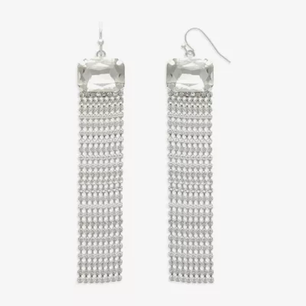 Mixit Hypoallergenic Silver Tone Cubic Zirconia Drop Earrings