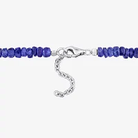 Genuine Blue Sapphire Sterling Silver Beaded Bracelet