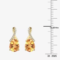 Womens Gemstone 14K Gold Over Silver 14mm Pear Stud Earrings