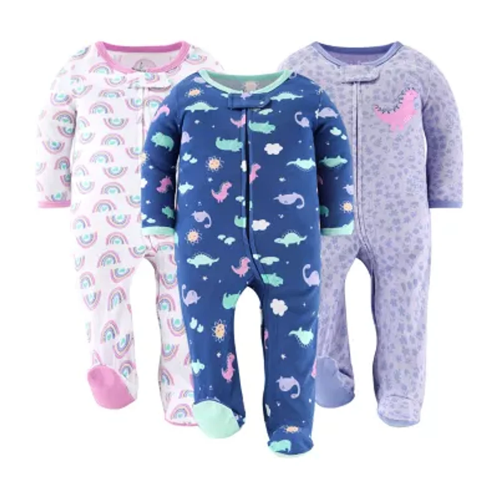 The Peanutshell Dino Baby Girls 3-pc. Sleep and Play