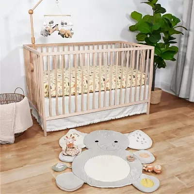 The Peanutshell Elephant Play Mat & Security Blanket 4-pc. Crib Bedding Set