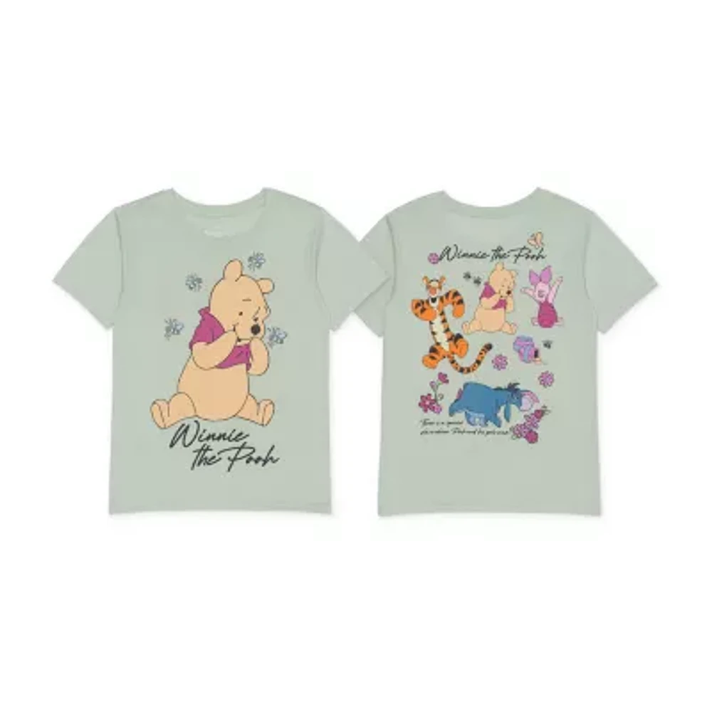 Disney Collection Little & Big Girls Crew Neck Short Sleeve Winnie The Pooh Graphic T-Shirt
