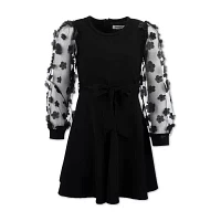 Speechless Big Girls Long Sleeve Skater Dress