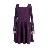 Speechless Big Girls Long Sleeve A-Line Dress