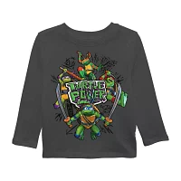 Toddler Boys Round Neck Long Sleeve Teenage Mutant Ninja Turtles Graphic T-Shirt