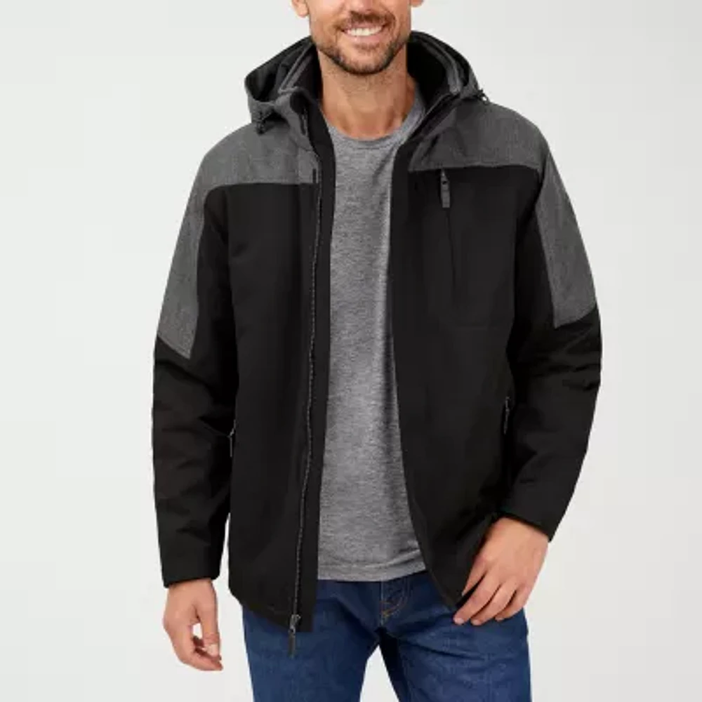 Free Country Mens Lined Removable Hood Midweight Softshell Jacket