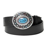 Western Express Oval Southwestern Buckle With Enamel Finish Mens Belt