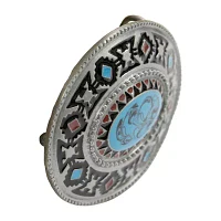 Western Express Oval Southwestern Buckle With Enamel Finish Mens Belt