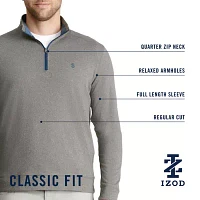 IZOD Microfleece Mens Long Sleeve Quarter-Zip Pullover