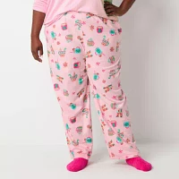 Sleep Chic Womens Plus Fleece Pajama Pants with Socks