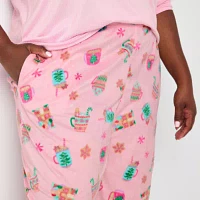 Sleep Chic Womens Plus Fleece Pajama Pants with Socks