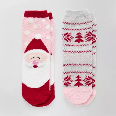 Okie Dokie Toddler Girls 2 Pair Crew Socks