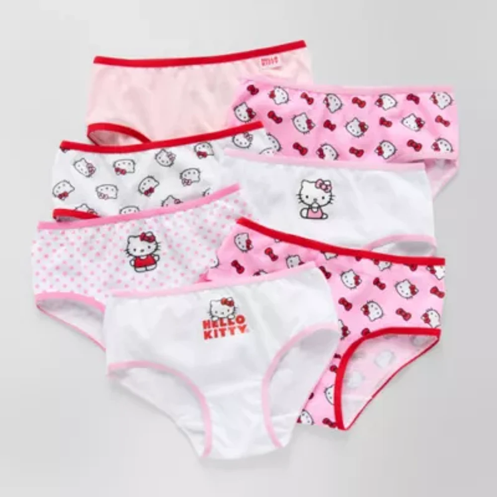 Little & Big Girls Hello Kitty 7 Pack Hipster Panty