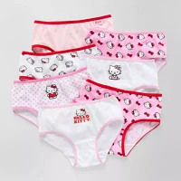 Little & Big Girls Hello Kitty 7 Pack Hipster Panty