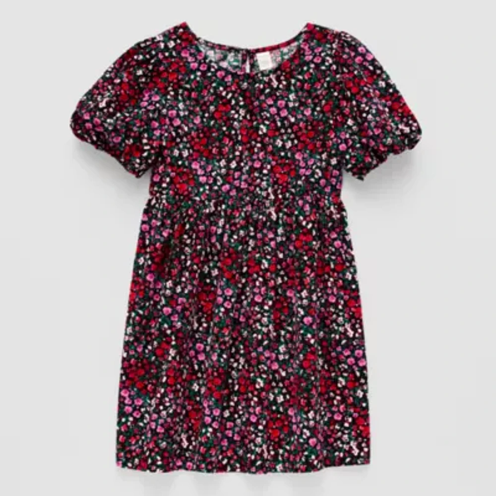 Thereabouts Little & Big Girls Short Sleeve Puffed A-Line Dress