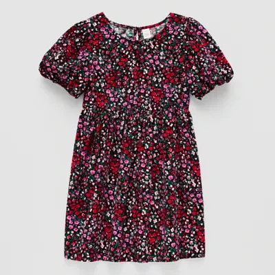 Thereabouts Little & Big Girls Short Sleeve Puffed A-Line Dress