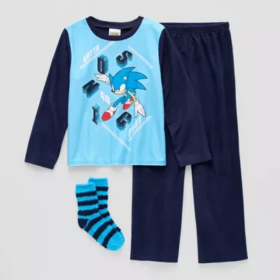 Little & Big Boys 3-pc. Sonic the Hedgehog Pajama Set