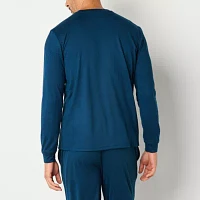 Stafford Mens Fleece Long Sleeve Crew Neck Pajama Top