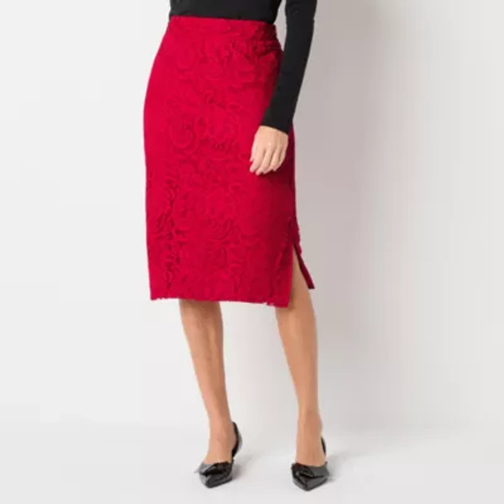 Liz Claiborne Womens Midi Pencil Skirt