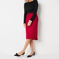 Liz Claiborne Womens Midi Pencil Skirt