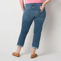 St. John's Bay - Plus Womens Mid Rise Relaxed Fit Jean