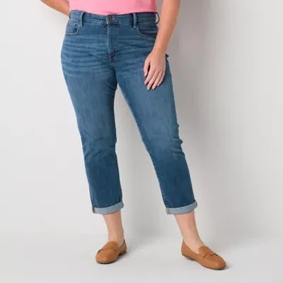 St. John's Bay - Plus Womens Mid Rise Relaxed Fit Jean