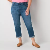 St. John's Bay - Plus Womens Mid Rise Relaxed Fit Jean