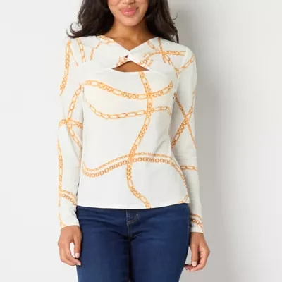 Bold Elements Womens V Neck Long Sleeve Blouse