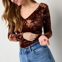 a.n.a Velvet Womens V Neck Long Sleeve Bodysuit