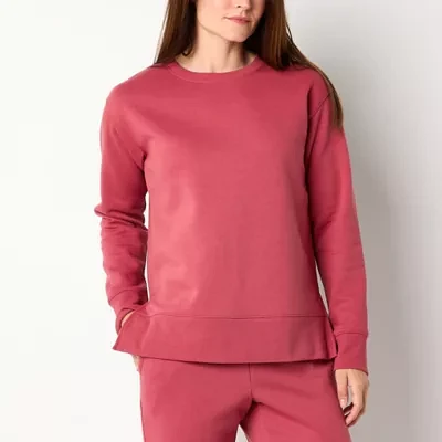 Xersion Womens Super Soft Fleece Round Neck Long Sleeve Sweatshirt Tall