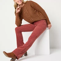 St. John's Bay Womens Mid Rise Bootcut Corduroy Pant - Tall