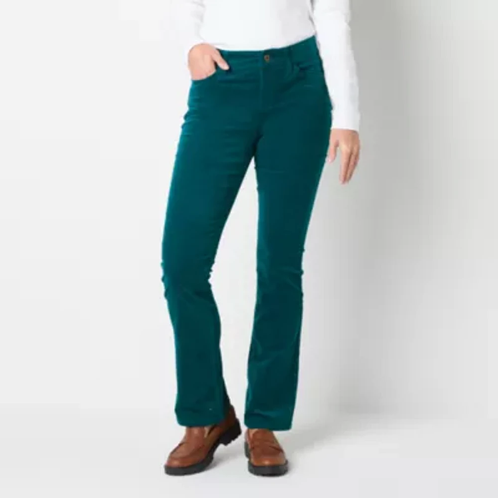 St. John's Bay Womens Mid Rise Bootcut Corduroy Pant - Tall