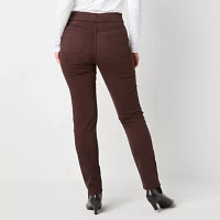 Liz Claiborne Amber Womens Mid Rise Straight Pull-On Pants