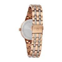 Bulova Phantom Womens Crystal Accent Rose Goldtone Stainless Steel Bracelet Watch 98l266