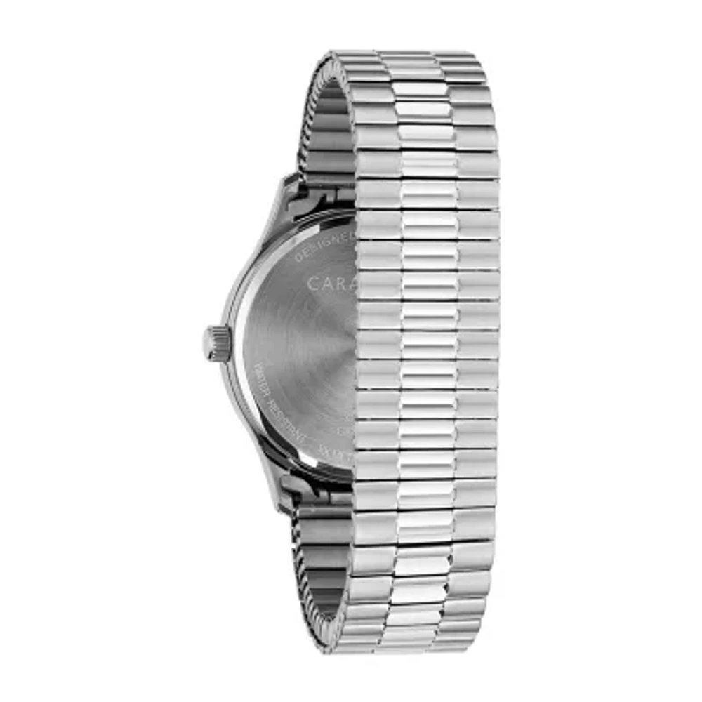 Caravelle Designed By Bulova Mens Silver Tone Stainless Steel Bracelet Watch 43b161