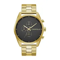 Caravelle Designed By Bulova Mens Gold Tone Stainless Steel Bracelet Watch 44a113