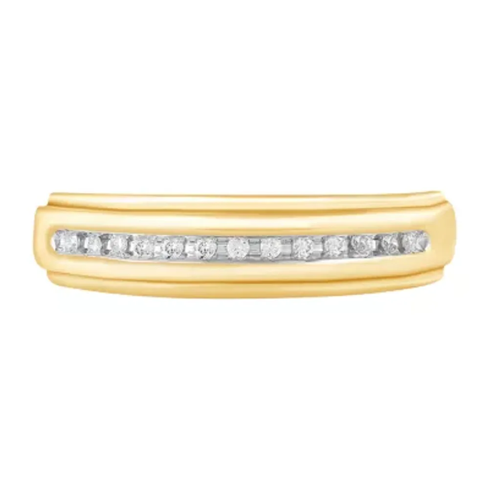Mens 1/ CT. T.W. Natural Diamond 10K Gold Band
