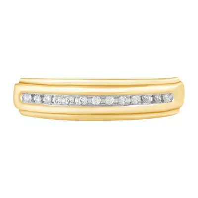 Mens 1/ CT. T.W. Natural Diamond 10K Gold Band