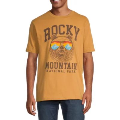 Rocky Mountains Mens Crew Neck Short Sleeve Regular Fit Graphic T-Shirt