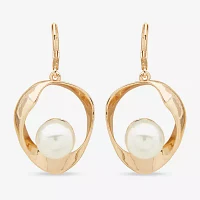 Worthington Gold Tone Simulated Pearl Drop Earrings