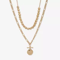 a.n.a Gold Tone Inch Link Strand Necklace