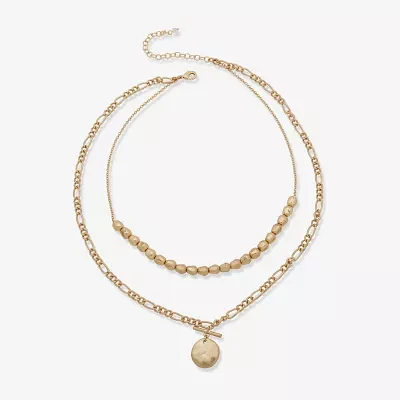 a.n.a Gold Tone Inch Link Strand Necklace