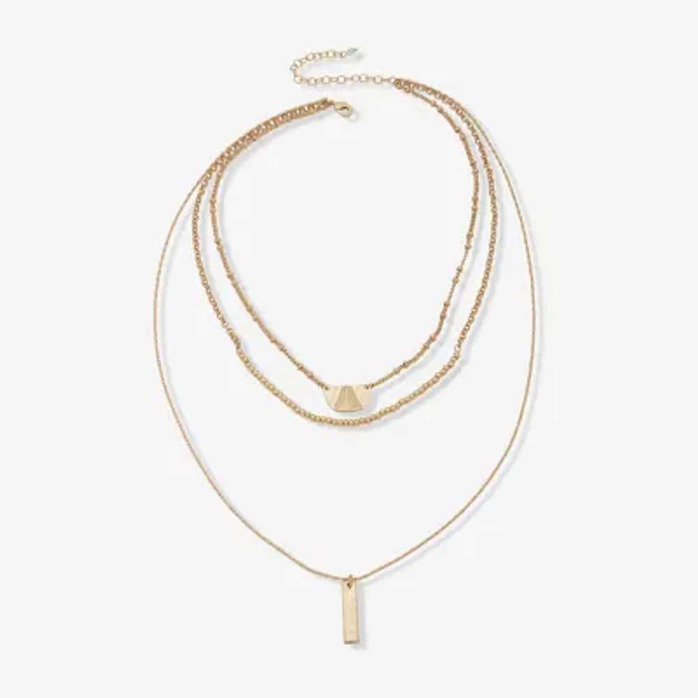 a.n.a Gold Tone Womens 24 Inch Strand Necklace