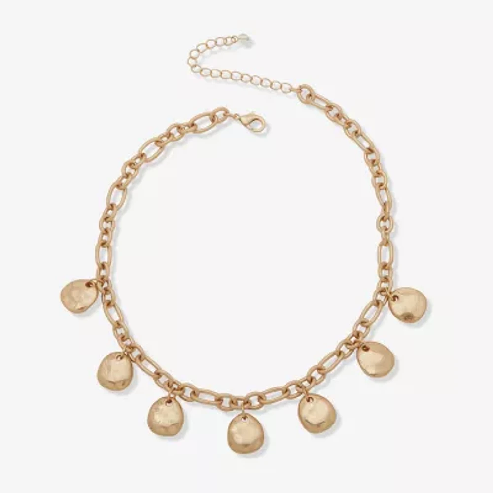 a.n.a Gold Tone Womens 16 Inch Collar Necklace