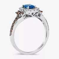 Le Vian® Grand Sample Sale™ Ring featuring 3/4 CT. Cornflower Ceylon Sapphire™ 1/3 Chocolate Diamonds® 1/5 Nude Diamonds™ set 14K Vanilla Gold®