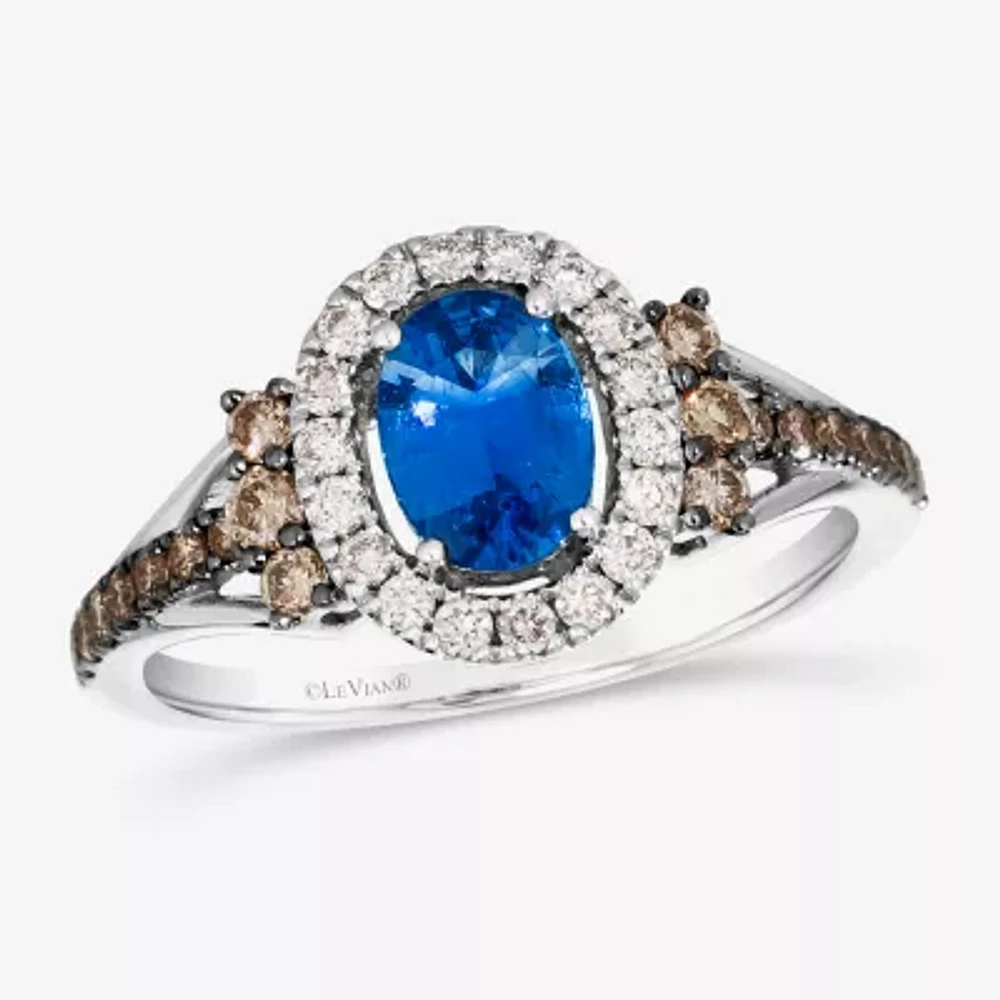 Le Vian® Grand Sample Sale™ Ring featuring 3/4 CT. Cornflower Ceylon Sapphire™ 1/3 Chocolate Diamonds® 1/5 Nude Diamonds™ set 14K Vanilla Gold®