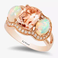 Le Vian® Grand Sample Sale™ Ring featuring Peach Morganite™ Neopolitan Opal™ Vanilla Diamonds® set in 14K Strawberry Gold®